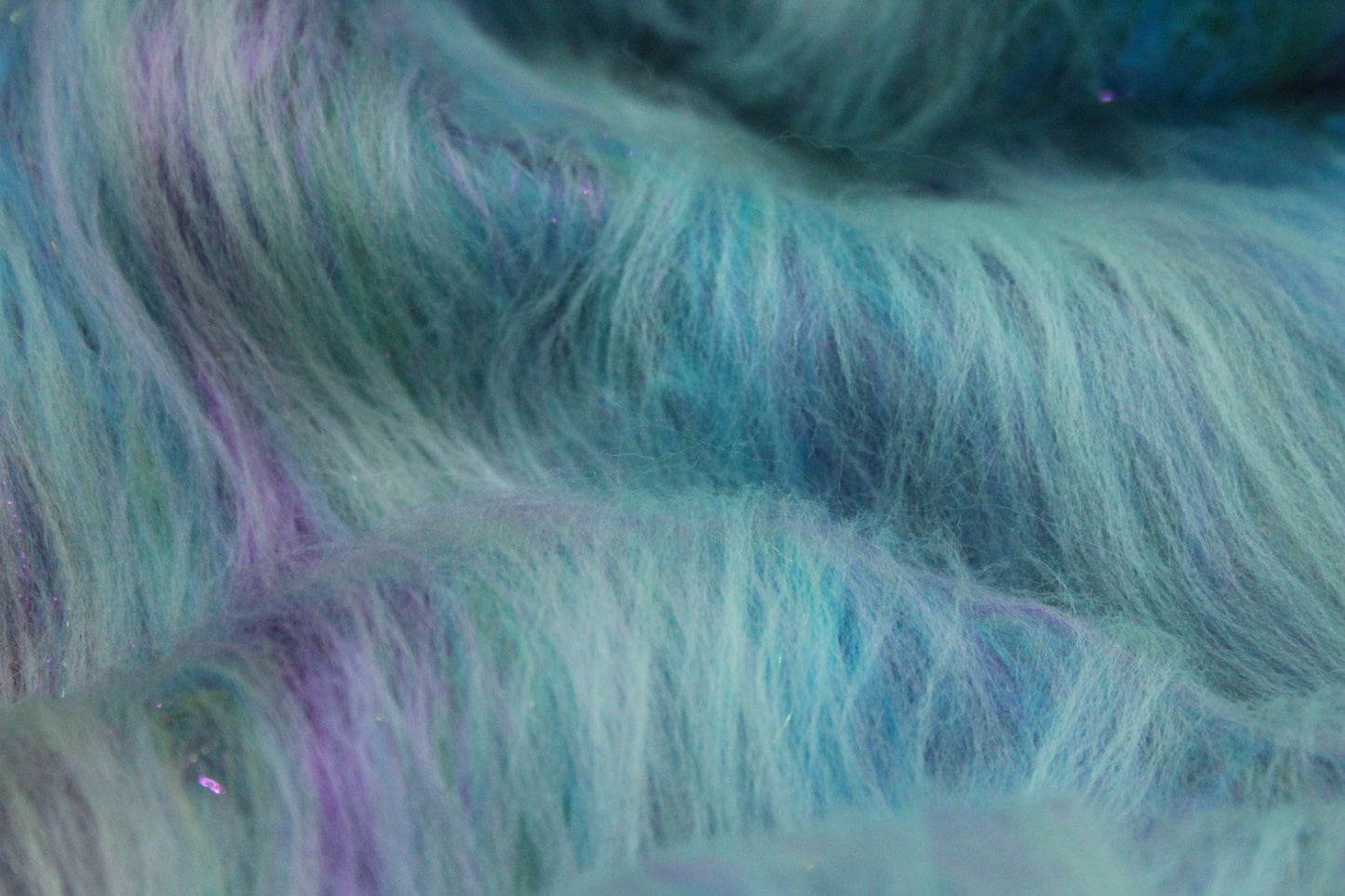 Merino Art Batt - Green Aqua Blue Purple - 48 grams 1.6 oz - Wool for felting, spinning and weaving