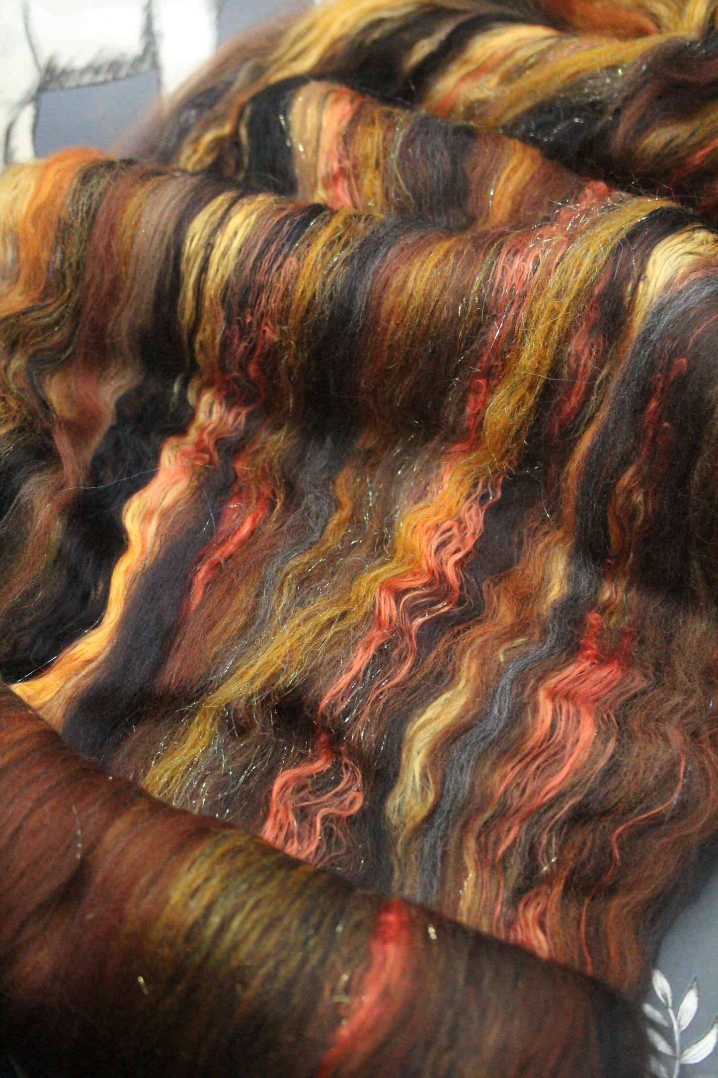 Merino Art Batt - Black Brown - 63 grams 2.2 oz - Wool for felting, spinning and weaving