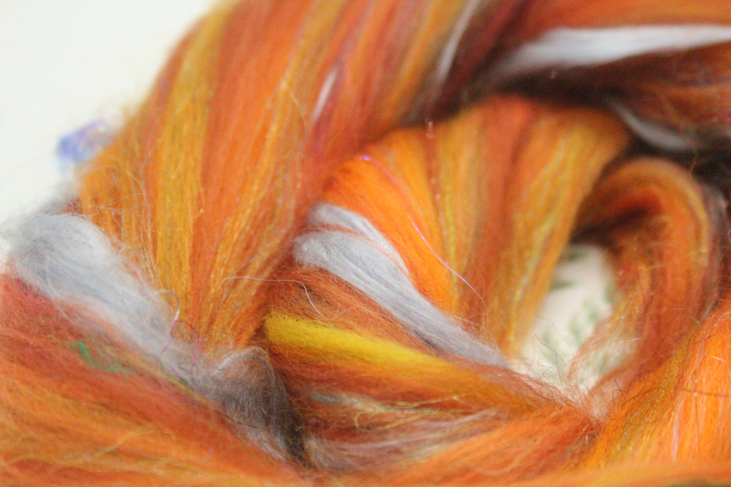 Merino Wool Blend - Orange Brown - 19 grams / 0.6 oz - Fibre for felting, weaving or spinning