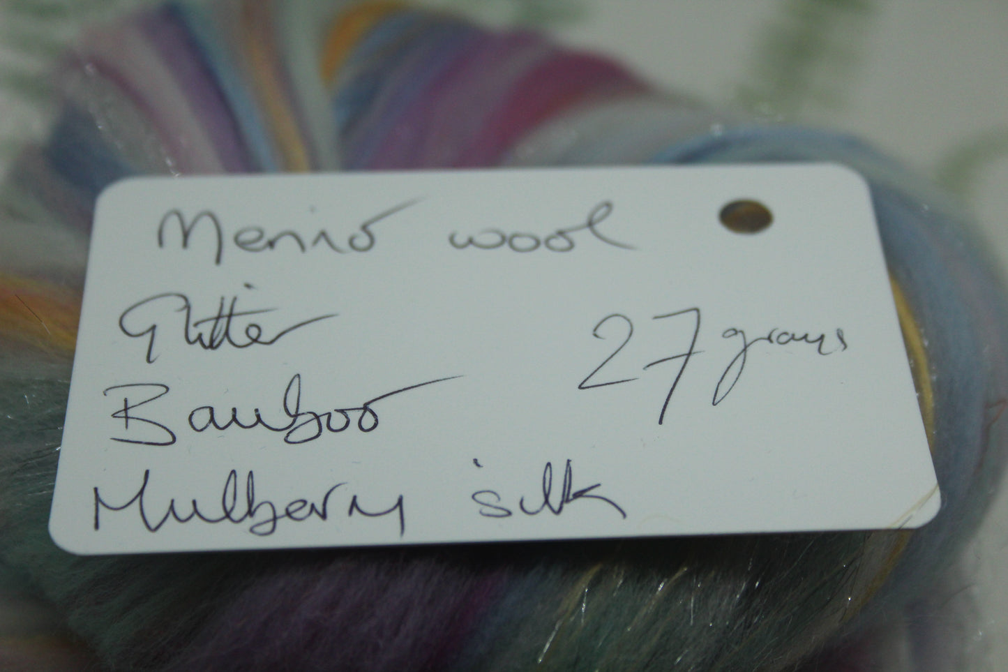 Wool Blend - Pink Green Orange Purple - 17 grams / 0.5 oz - Fibre for felting, weaving or spinning