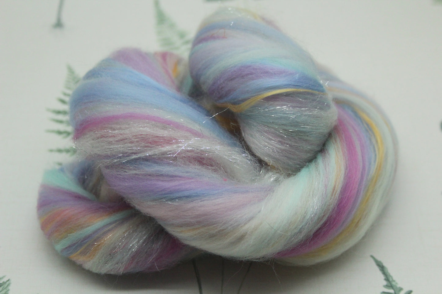 Wool Blend - Pink Green Orange Purple - 17 grams / 0.5 oz - Fibre for felting, weaving or spinning