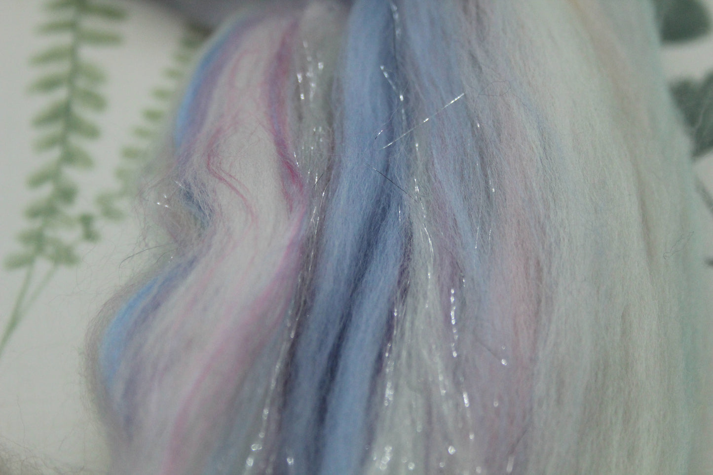 Wool Blend - Pink Green Orange Purple - 19 grams / 0.6 oz - Fibre for felting, weaving or spinning