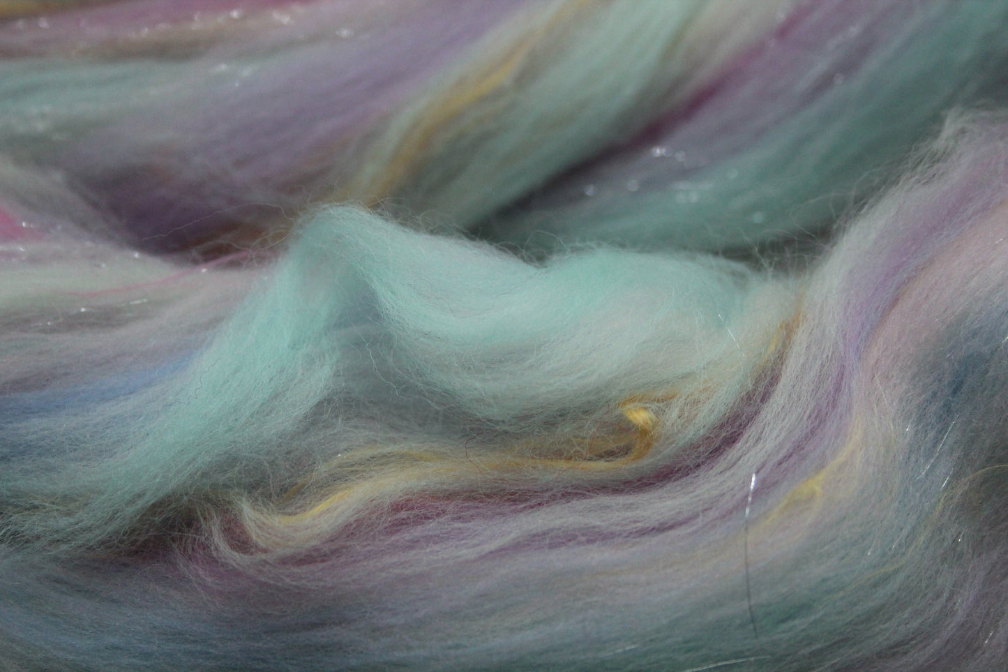 Merino Wool Blend - White Blue Purple Pink - 66 grams / 2.3 oz - Fibre for felting, weaving or spinning