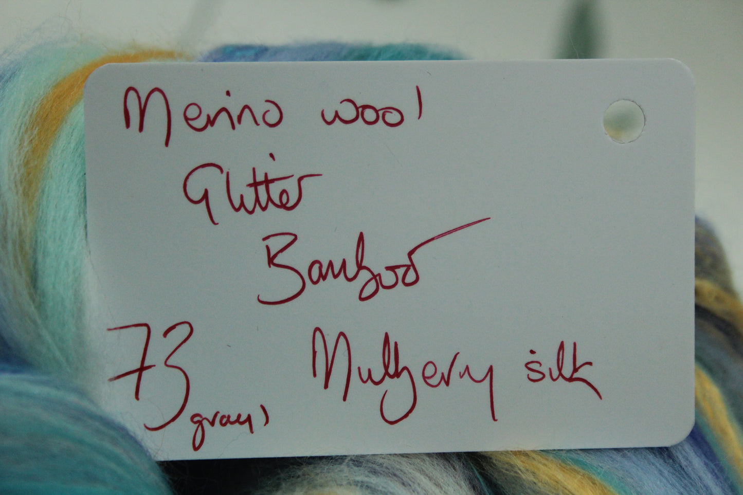 Merino Wool Blend - Orange Blue - 73 grams / 2.5 oz - Fibre for felting, weaving or spinning