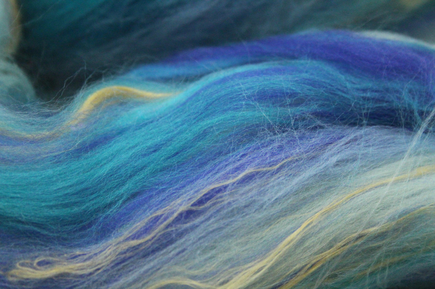 Merino Wool Blend - Orange Blue - 73 grams / 2.5 oz - Fibre for felting, weaving or spinning