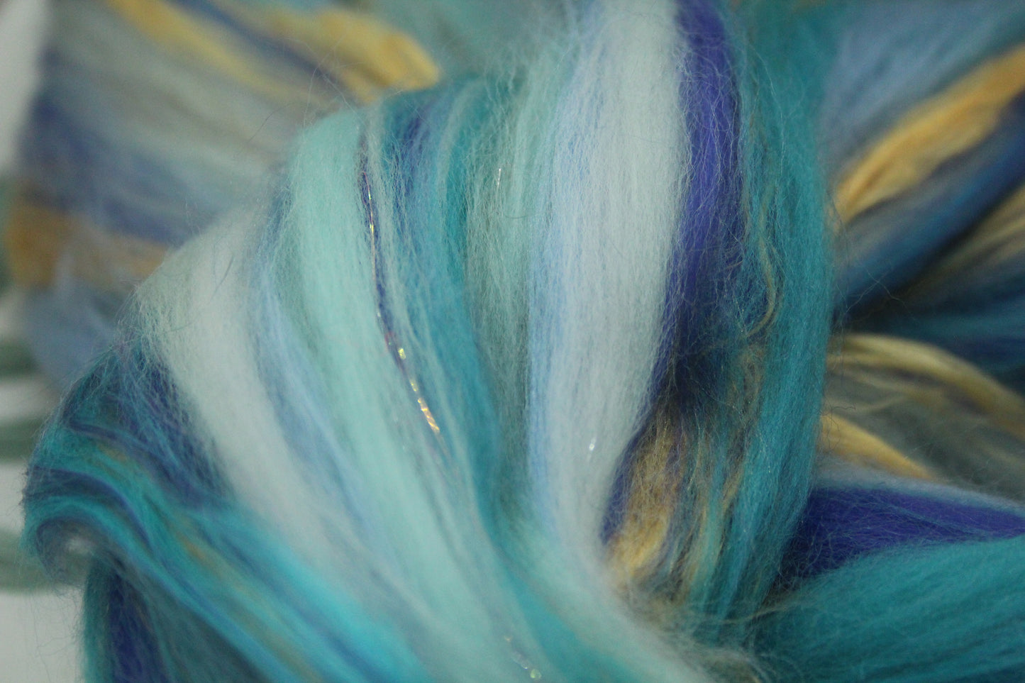 Merino Wool Blend - Orange Blue - 73 grams / 2.5 oz - Fibre for felting, weaving or spinning