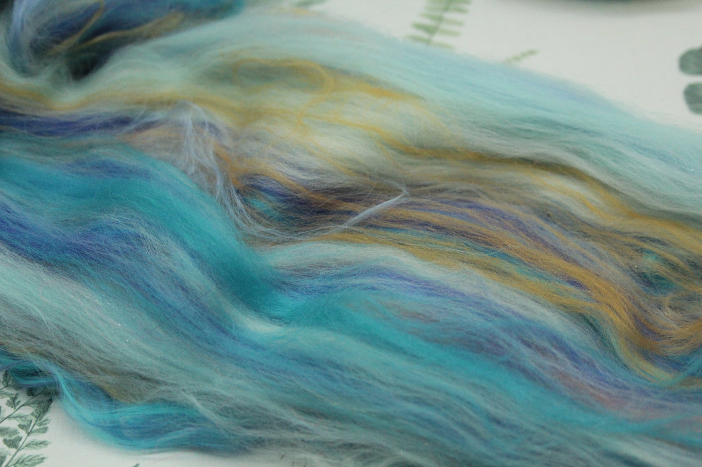 Merino Wool Blend - Orange Blue - 73 grams / 2.5 oz - Fibre for felting, weaving or spinning