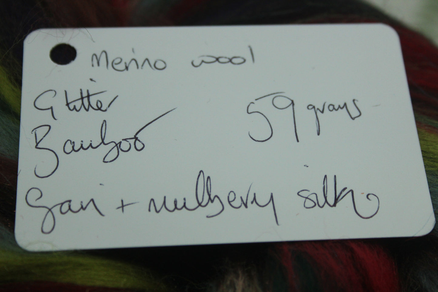 Merino Wool Blend - Red Green - 59 grams / 2 oz - Fibre for felting, weaving or spinning