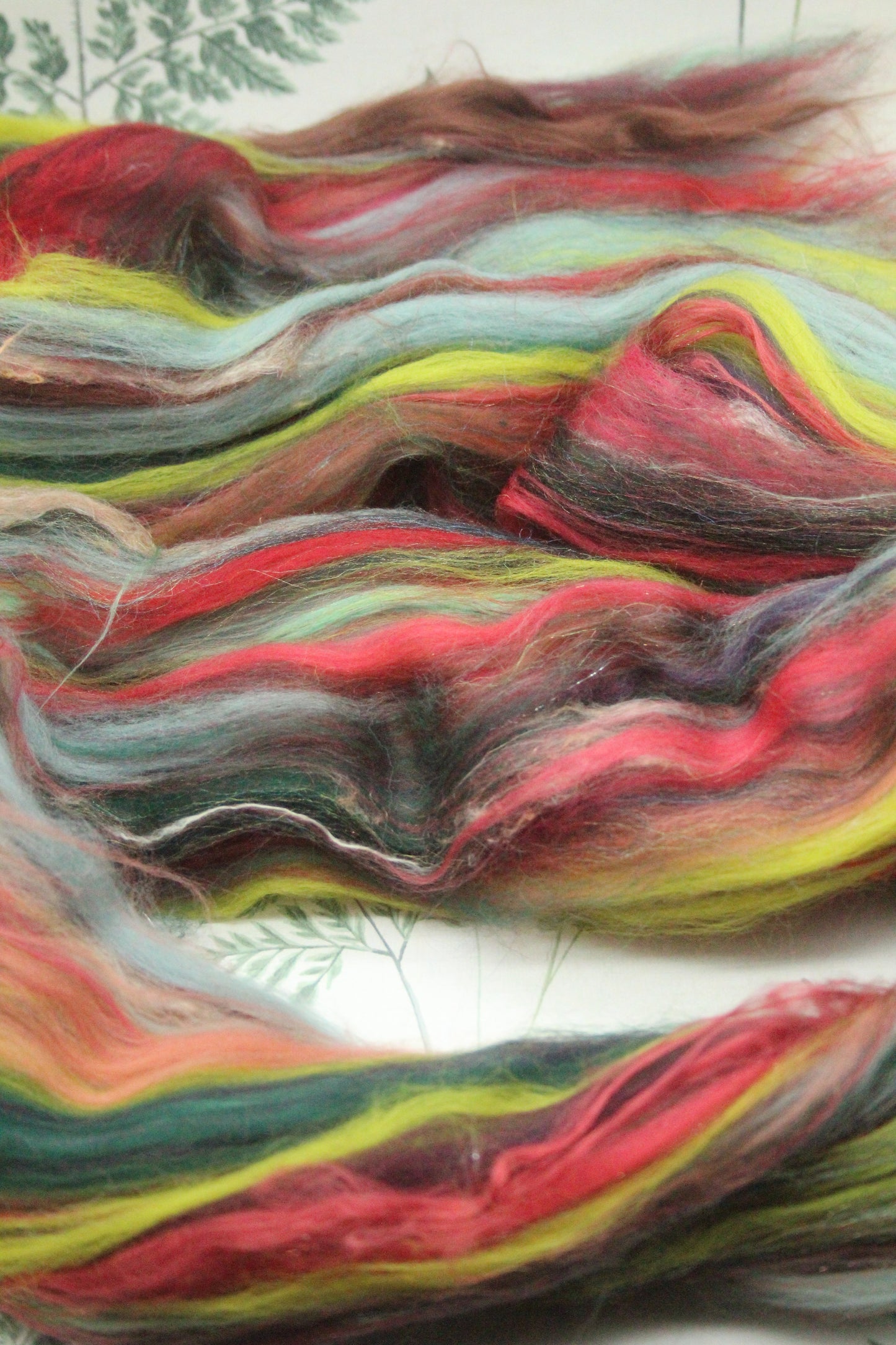 Wool Blend - Orange Brown - 27 grams / 0.9 oz - Fibre for felting, weaving or spinning