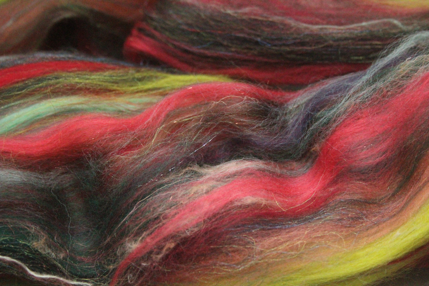 Wool Blend - Orange Brown - 27 grams / 0.9 oz - Fibre for felting, weaving or spinning