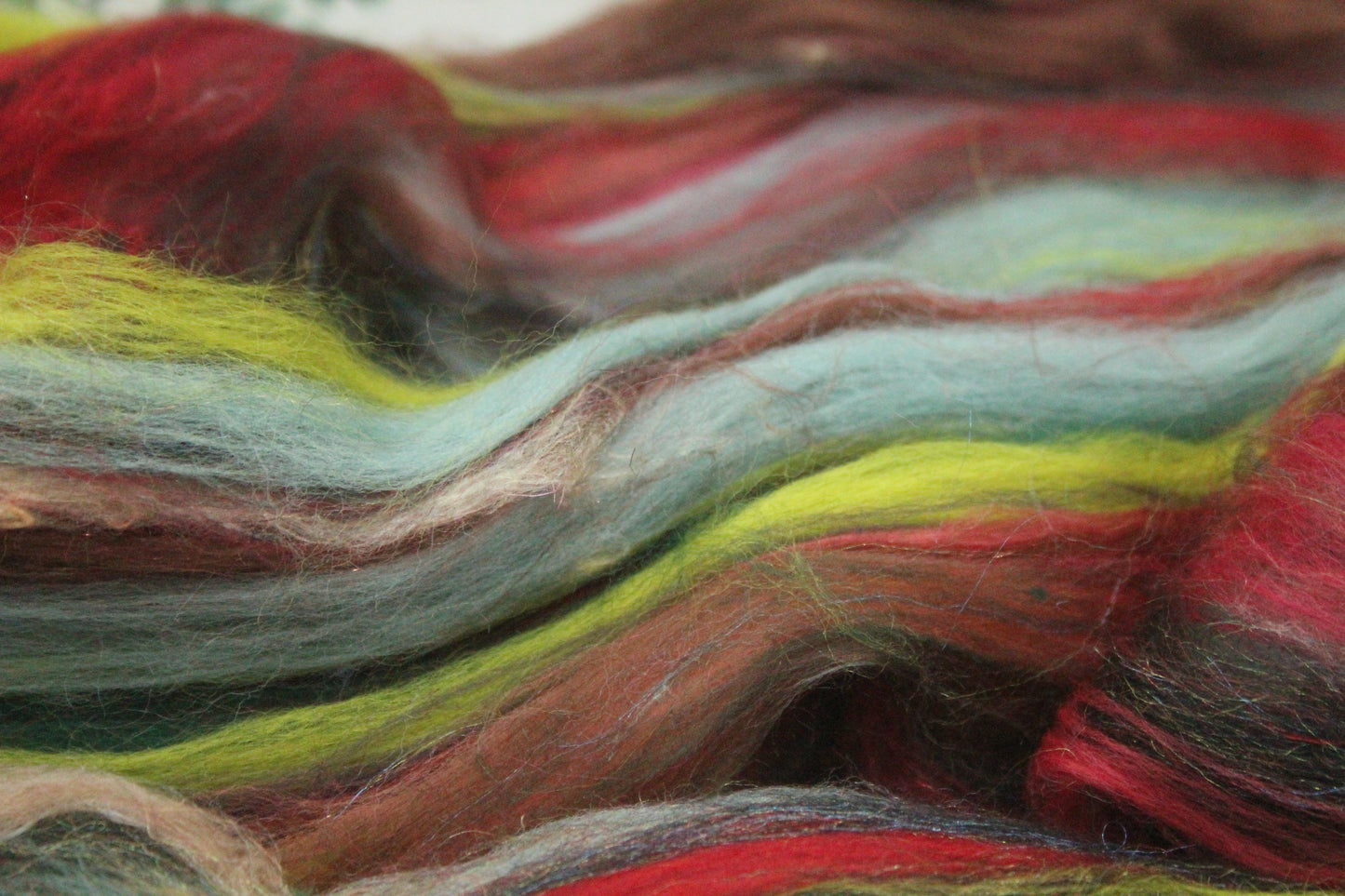 Wool Blend - Orange Brown - 27 grams / 0.9 oz - Fibre for felting, weaving or spinning
