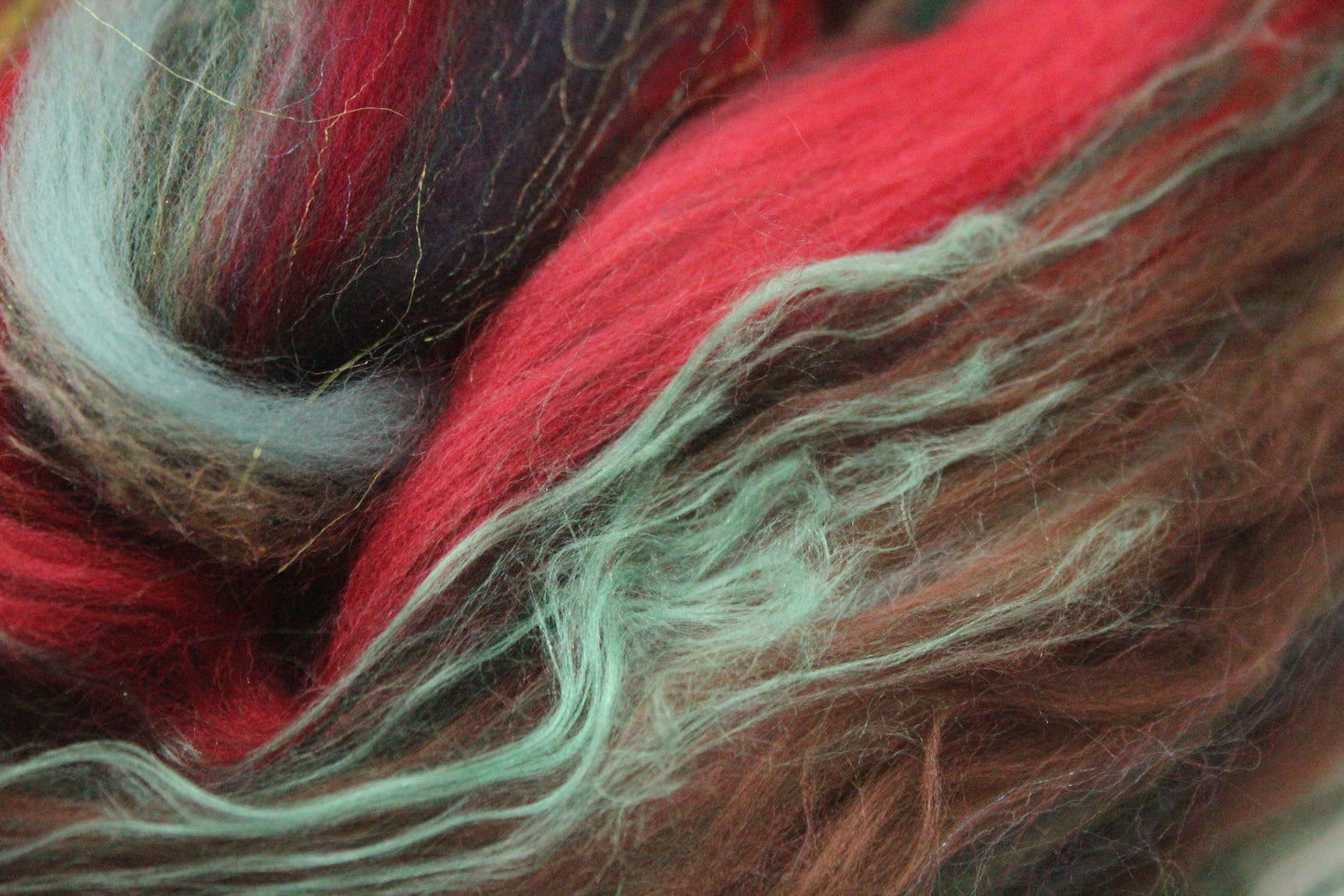 Wool Blend - Orange Brown - 27 grams / 0.9 oz - Fibre for felting, weaving or spinning