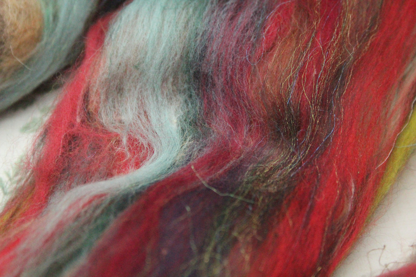 Wool Blend - Orange Brown - 19 grams / 0.6 oz - Fibre for felting, weaving or spinning