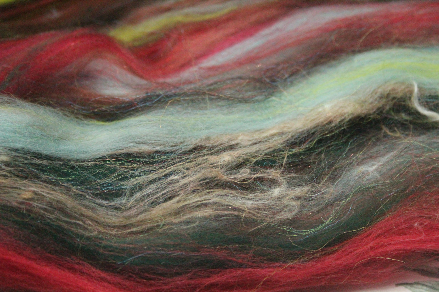 Wool Blend - Orange Brown - 19 grams / 0.6 oz - Fibre for felting, weaving or spinning