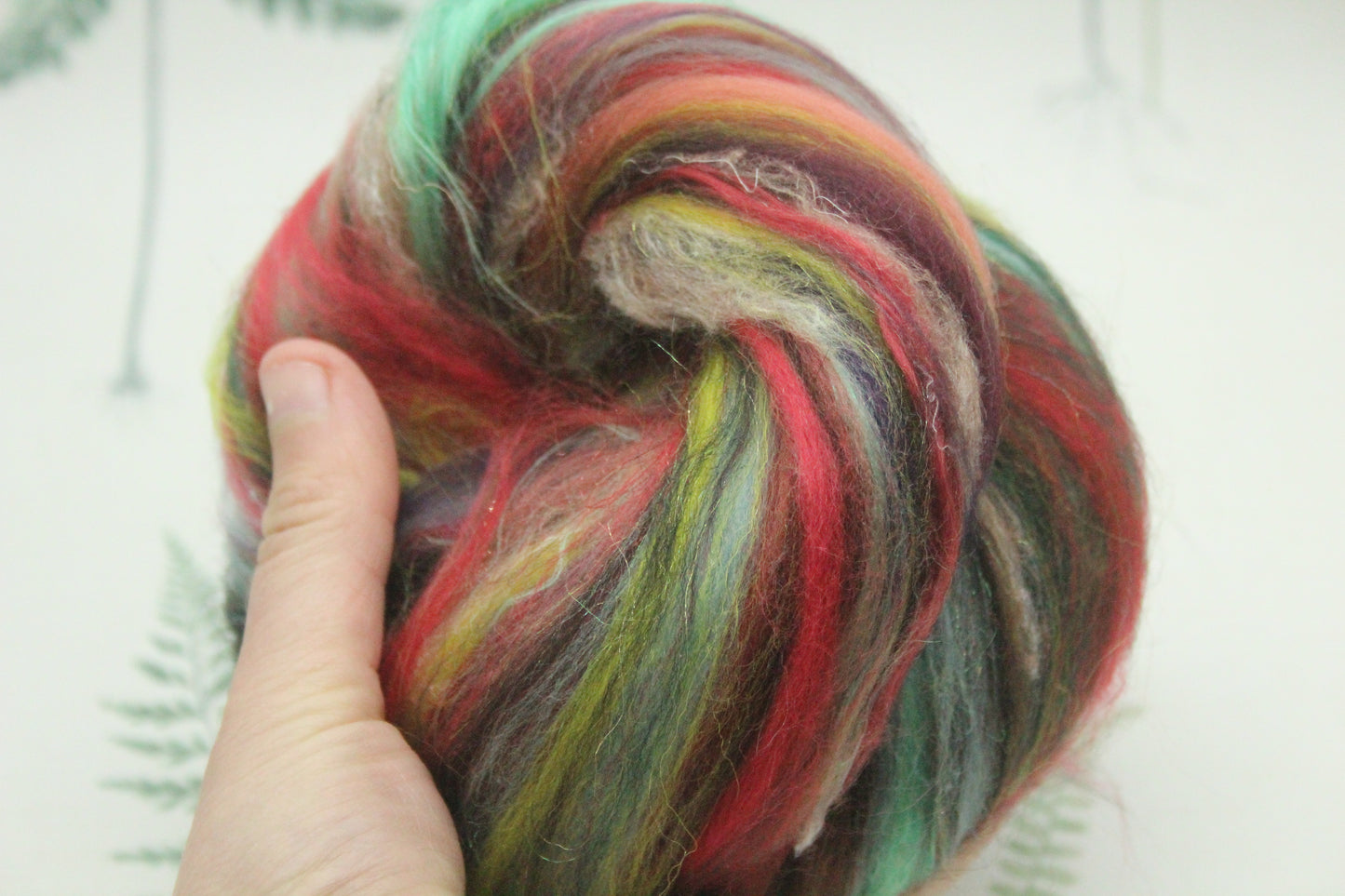 Wool Blend - Orange Brown - 19 grams / 0.6 oz - Fibre for felting, weaving or spinning