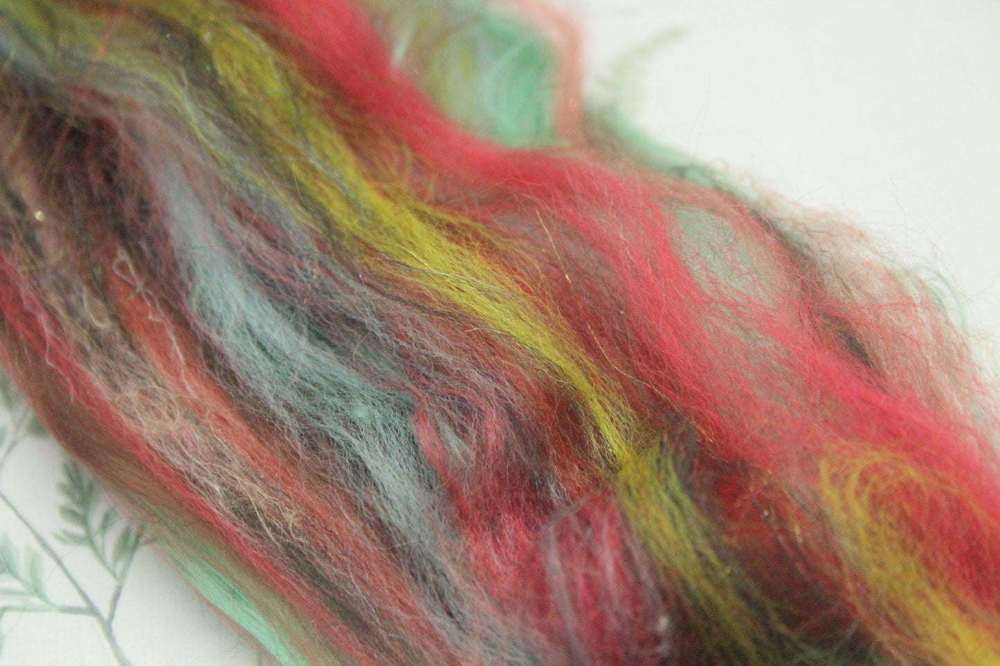 Wool Blend - Orange Brown - 25 grams / 0.8 oz - Fibre for felting, weaving or spinning