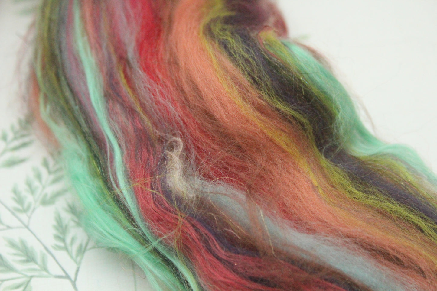 Wool Blend - Orange Brown - 25 grams / 0.8 oz - Fibre for felting, weaving or spinning