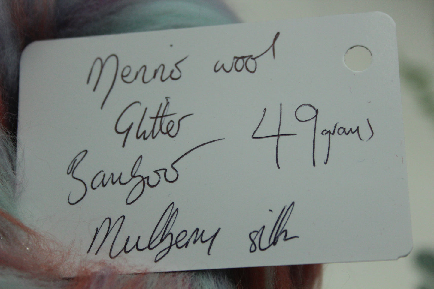 Merino Wool Blend - Aqua Brown Pink - 49 grams / 1.7 oz - Fibre for felting, weaving or spinning