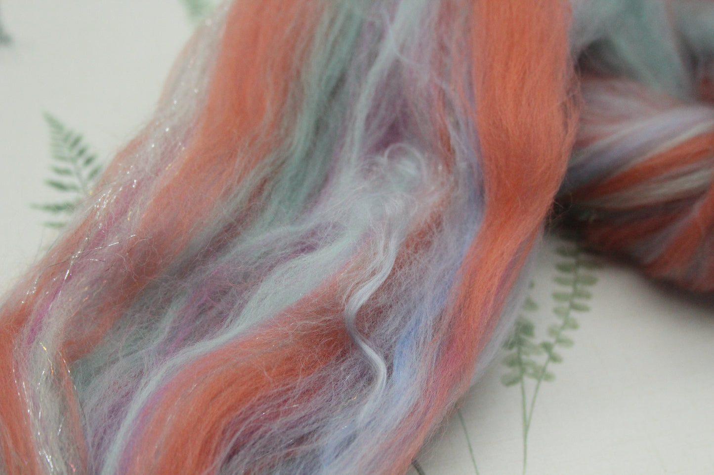 Wool Blend - Orange Yellow Peach - 27 grams / 0.9 oz - Fibre for felting, weaving or spinning