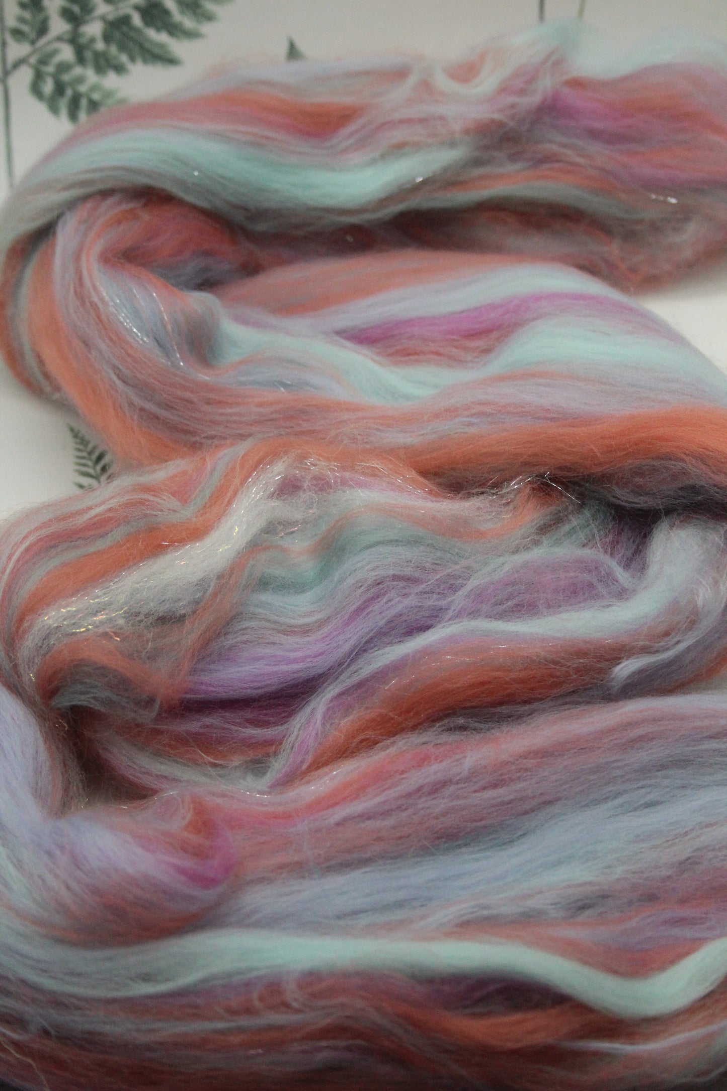 Wool Blend - Orange Yellow Peach - 27 grams / 0.9 oz - Fibre for felting, weaving or spinning
