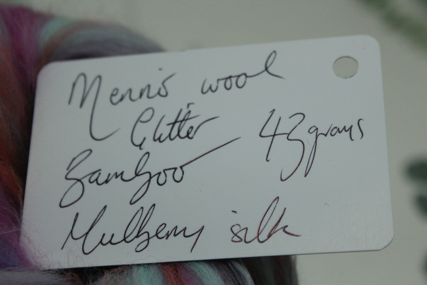 Merino Wool Blend - Aqua Brown Pink - 43 grams / 1.5 oz - Fibre for felting, weaving or spinning
