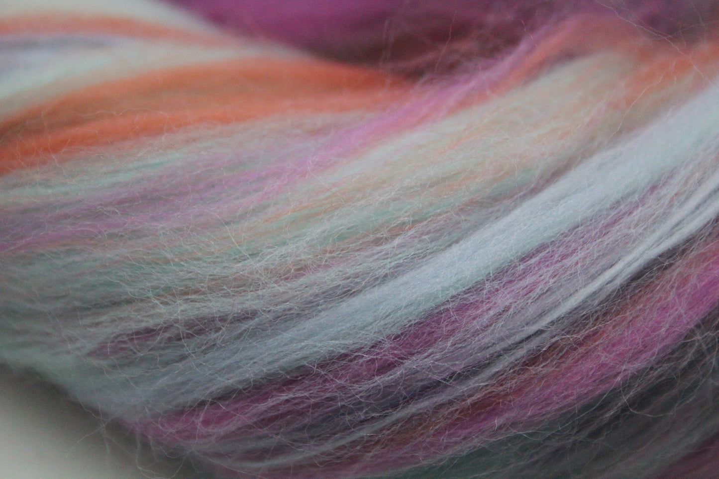 Wool Blend - Orange Yellow Peach - 16 grams / 0.5 oz - Fibre for felting, weaving or spinning