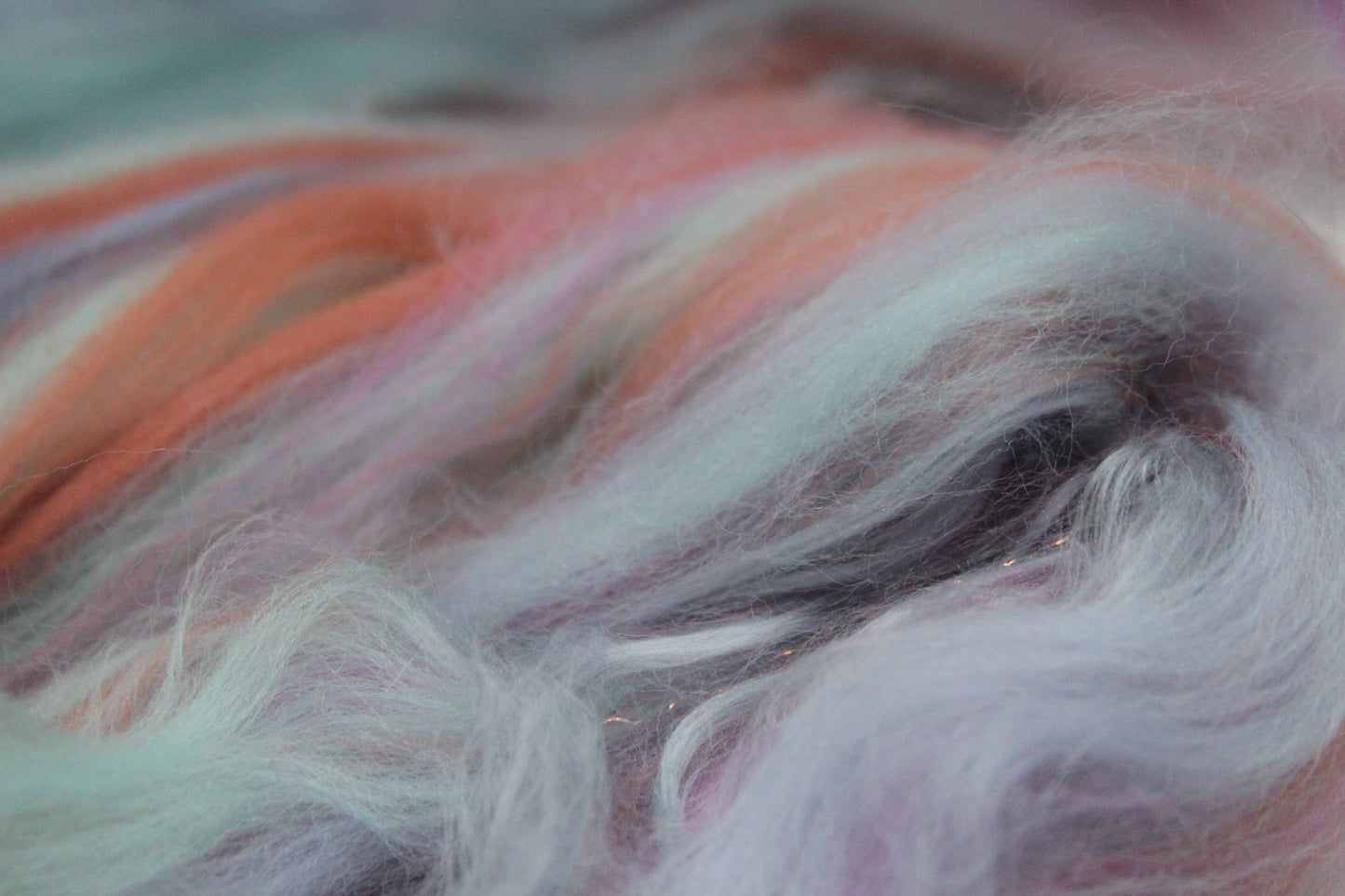 Wool Blend - Orange Yellow Peach - 23 grams / 0.8 oz - Fibre for felting, weaving or spinning