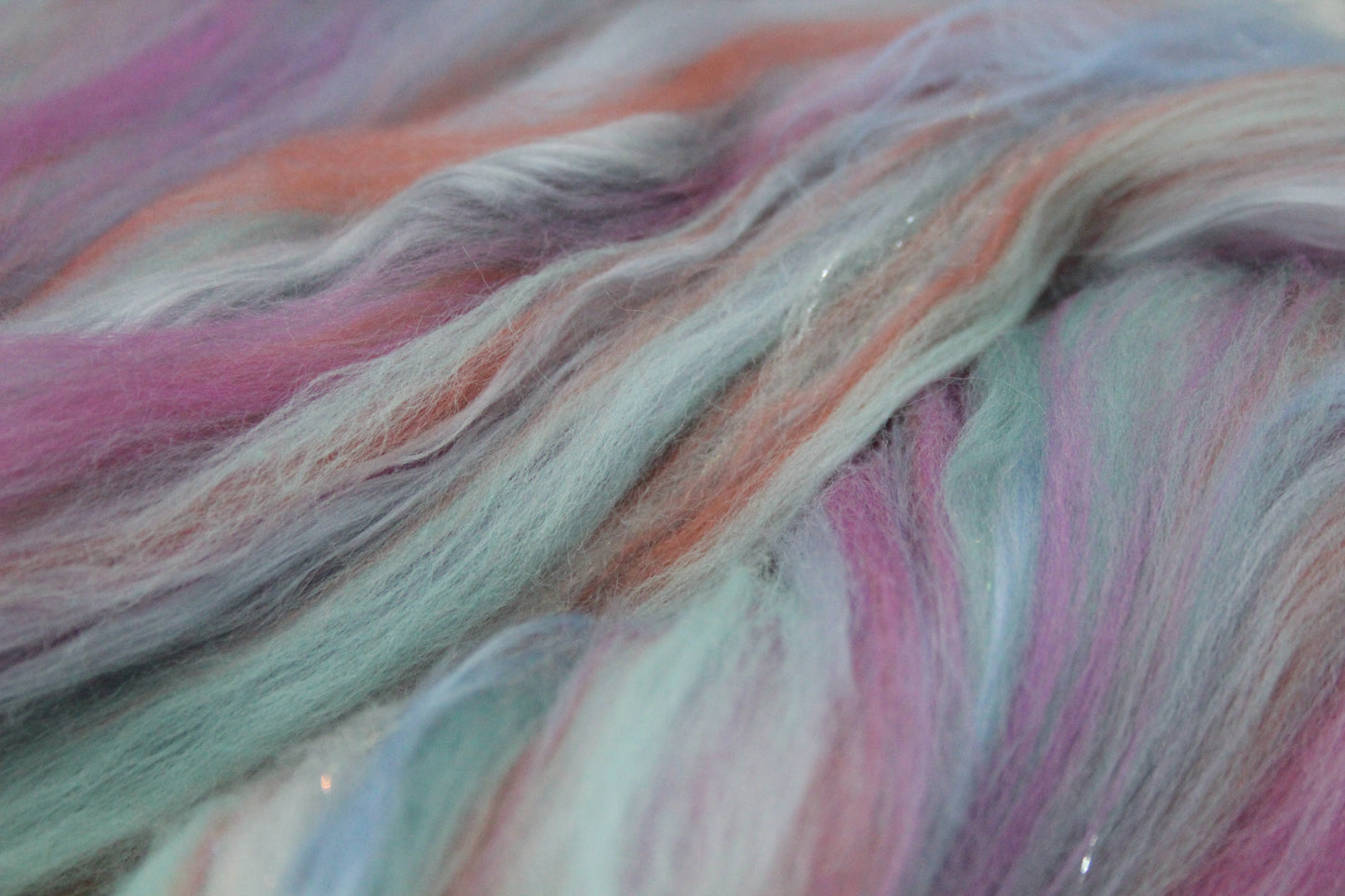 Wool Blend - Orange Yellow Peach - 23 grams / 0.8 oz - Fibre for felting, weaving or spinning