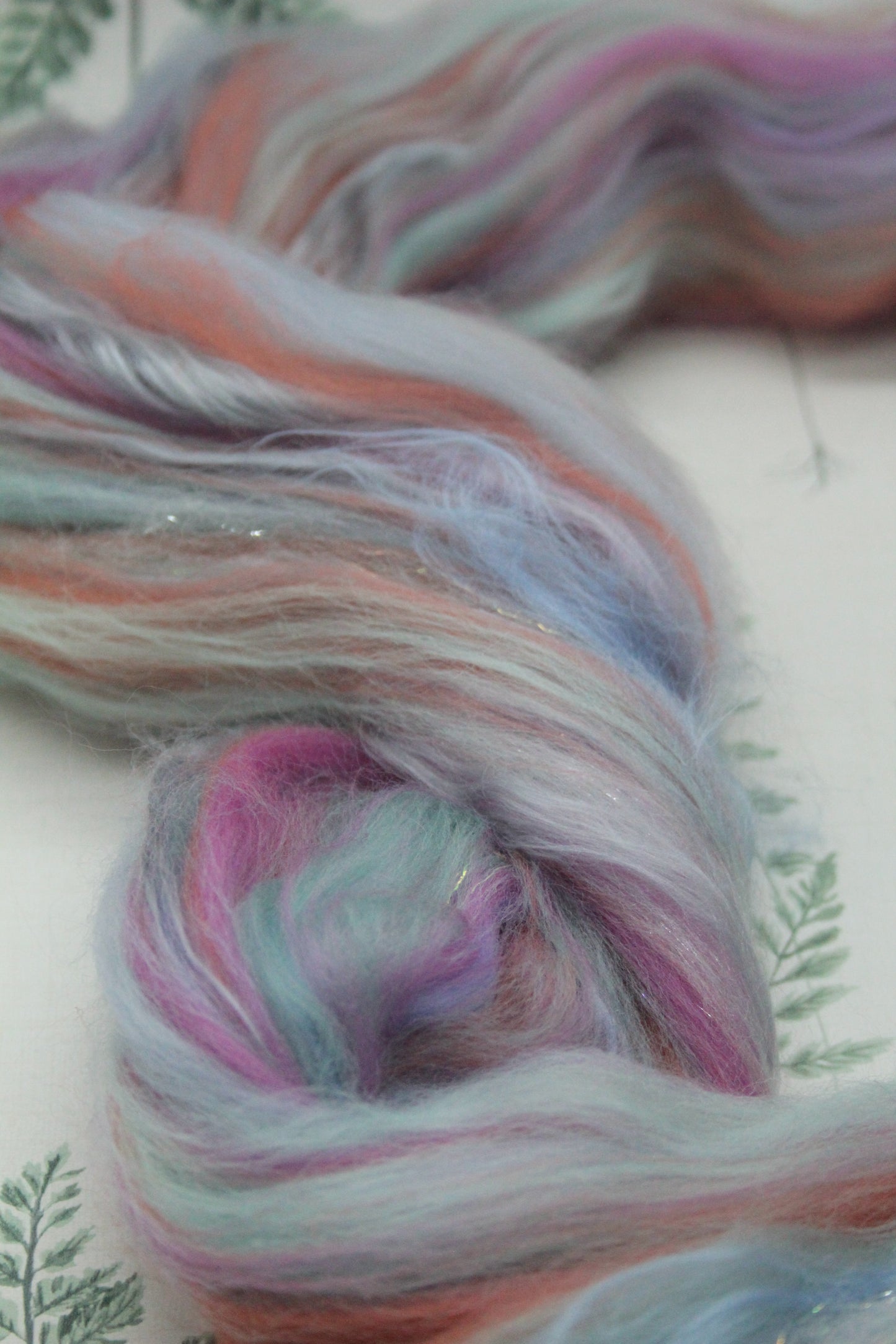 Wool Blend - Orange Yellow Peach - 23 grams / 0.8 oz - Fibre for felting, weaving or spinning