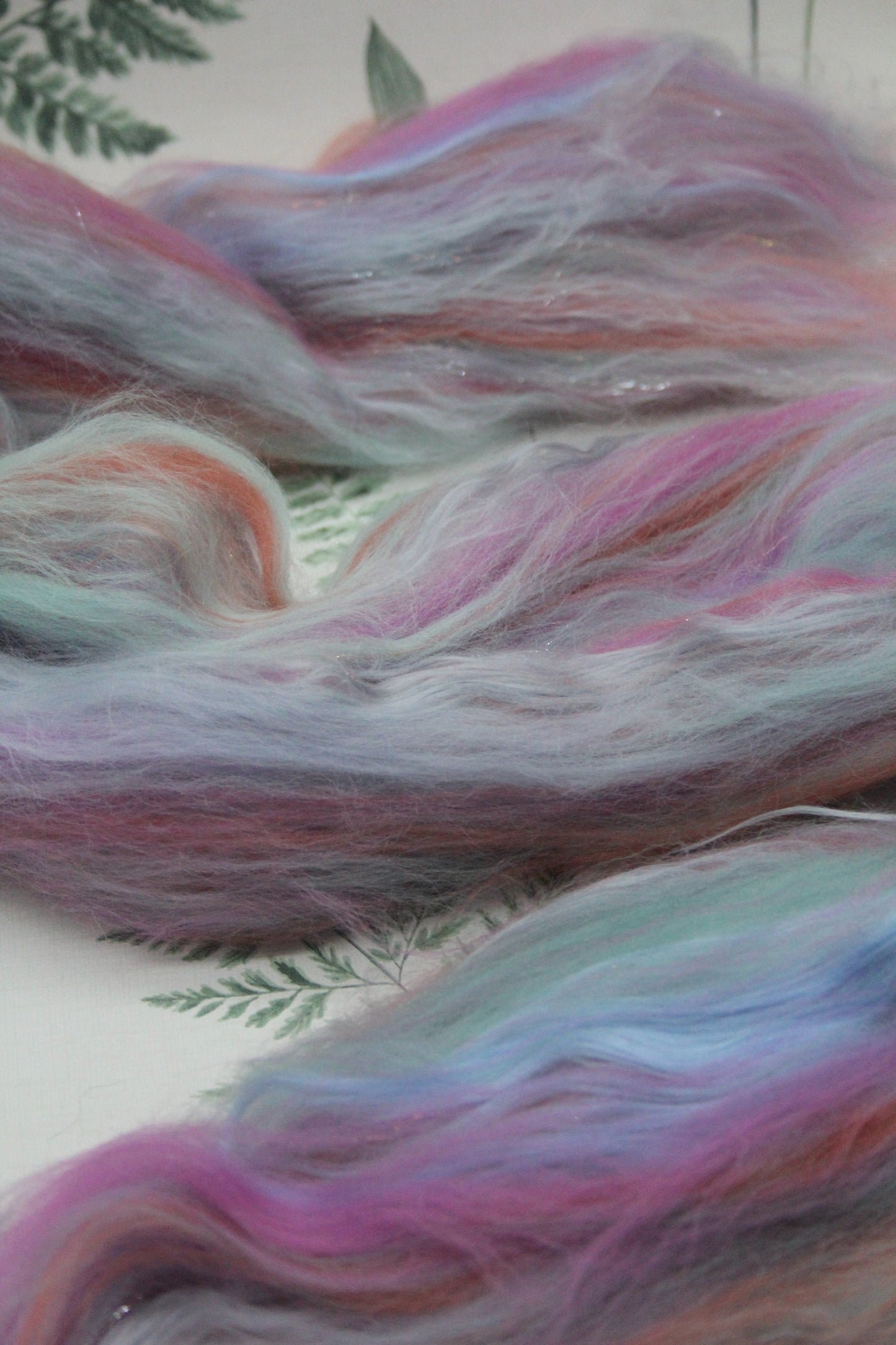 Wool Blend - Orange Yellow Peach - 23 grams / 0.8 oz - Fibre for felting, weaving or spinning