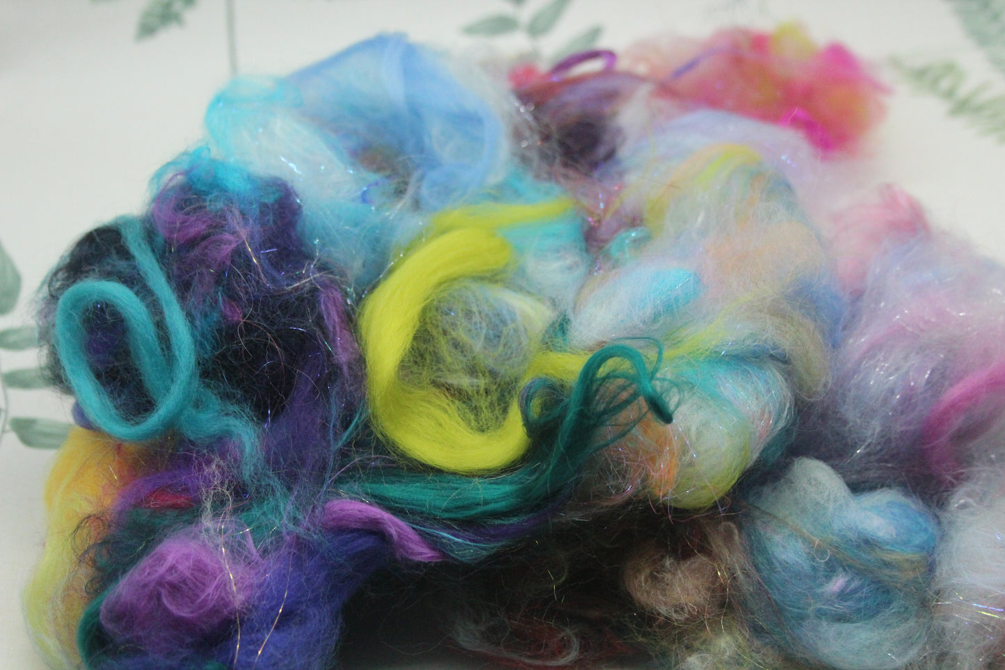 Art Batt - Yellow Peach Orange - 164 grams / 5.7 oz - Wool for felting, spinning and weaving