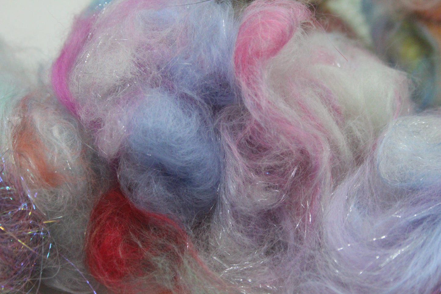 Art Batt - Yellow Peach Orange - 164 grams / 5.7 oz - Wool for felting, spinning and weaving