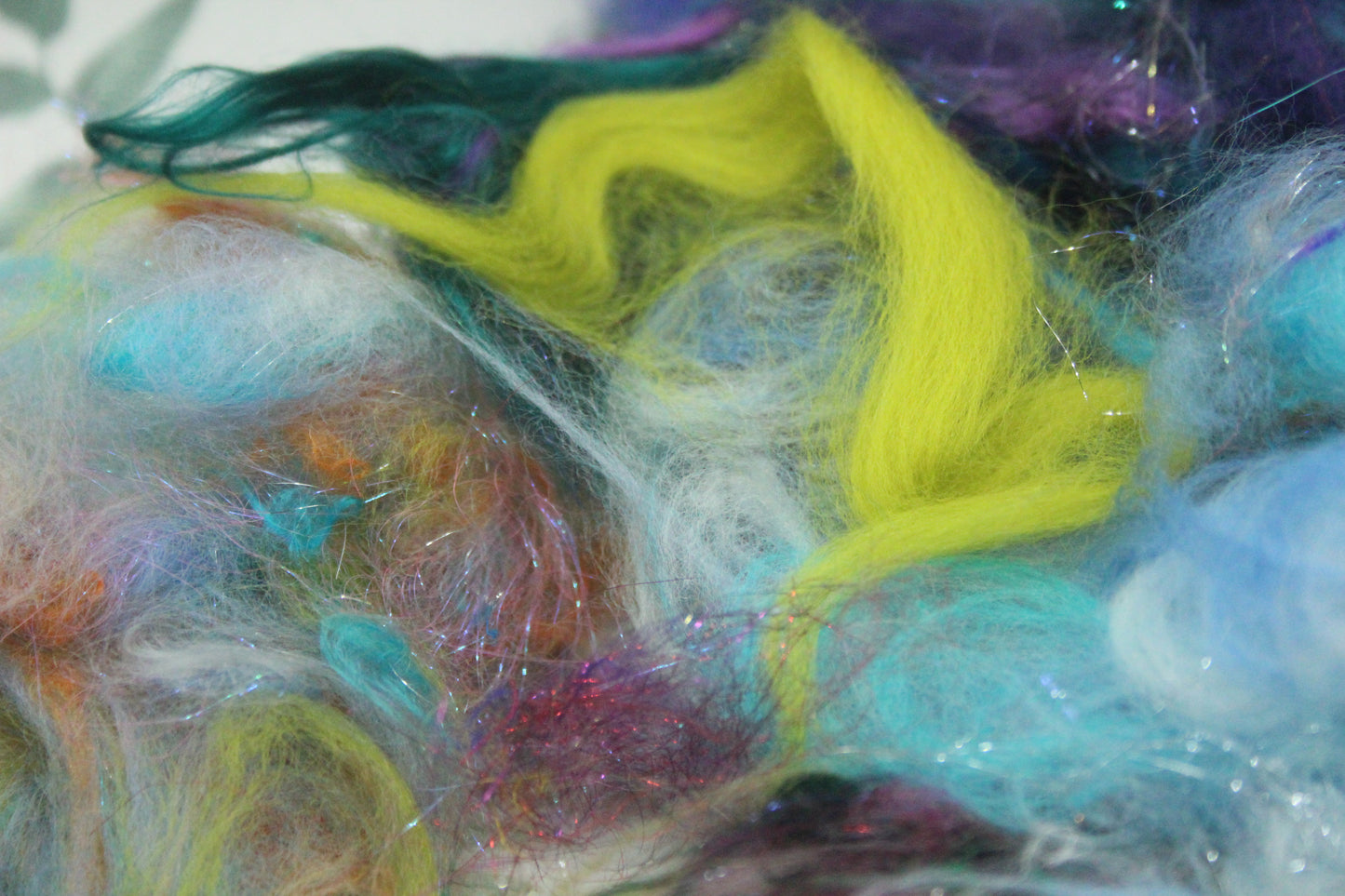Art Batt - Yellow Peach Orange - 164 grams / 5.7 oz - Wool for felting, spinning and weaving