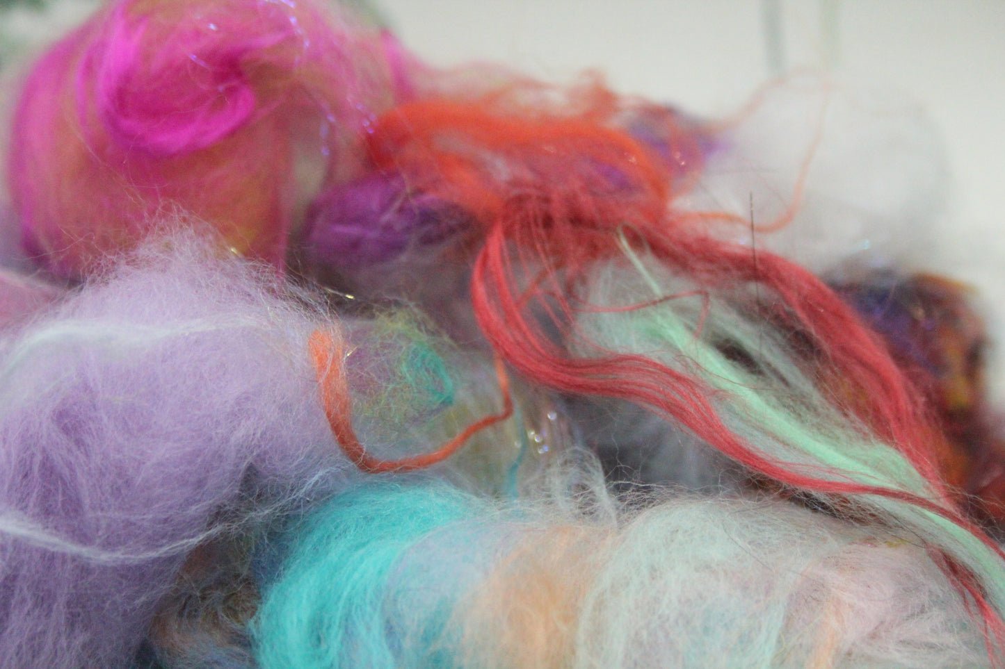 Art Batt - Yellow Peach Orange - 164 grams / 5.7 oz - Wool for felting, spinning and weaving