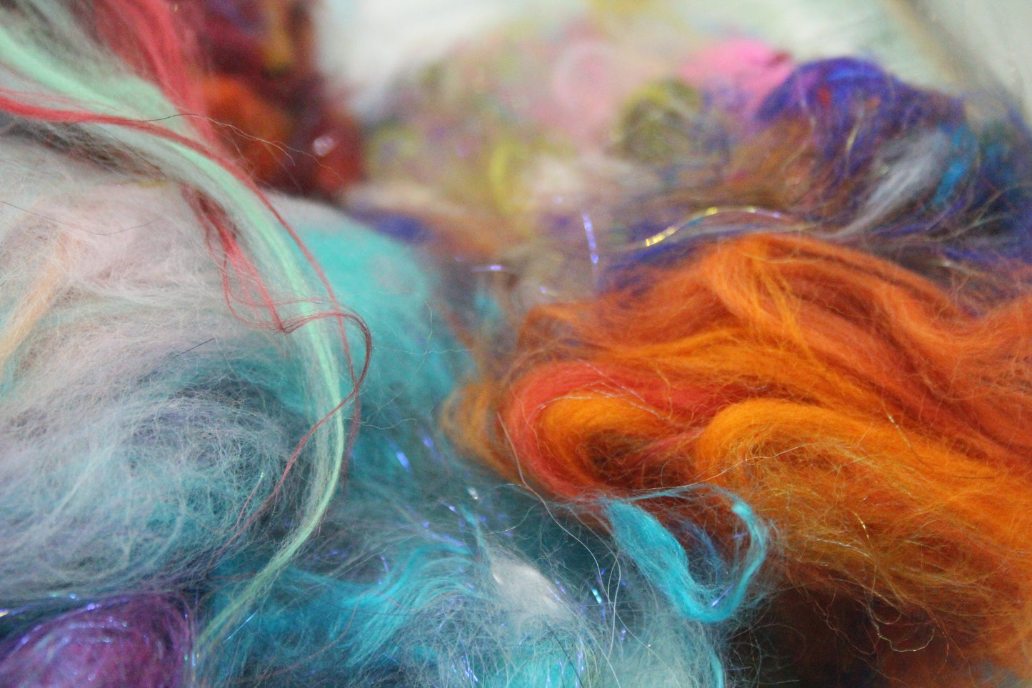 Art Batt - Yellow Peach Orange - 164 grams / 5.7 oz - Wool for felting, spinning and weaving