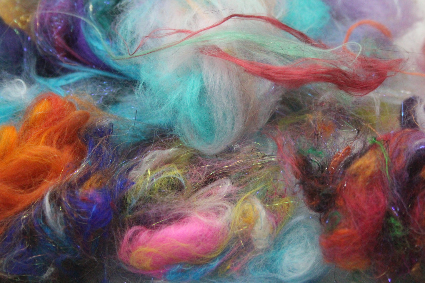 Art Batt - Yellow Peach Orange - 164 grams / 5.7 oz - Wool for felting, spinning and weaving