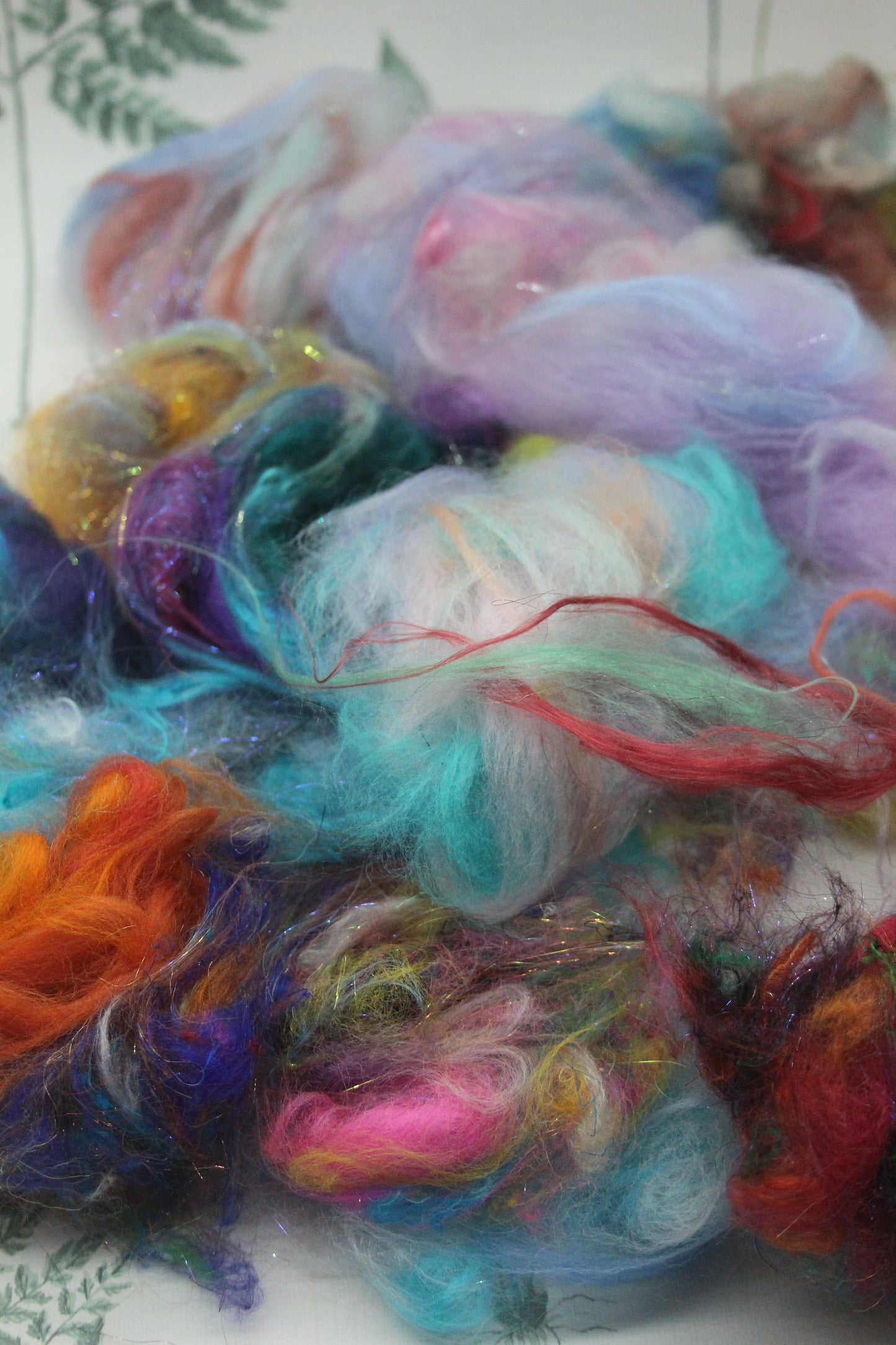 Art Batt - Yellow Peach Orange - 164 grams / 5.7 oz - Wool for felting, spinning and weaving