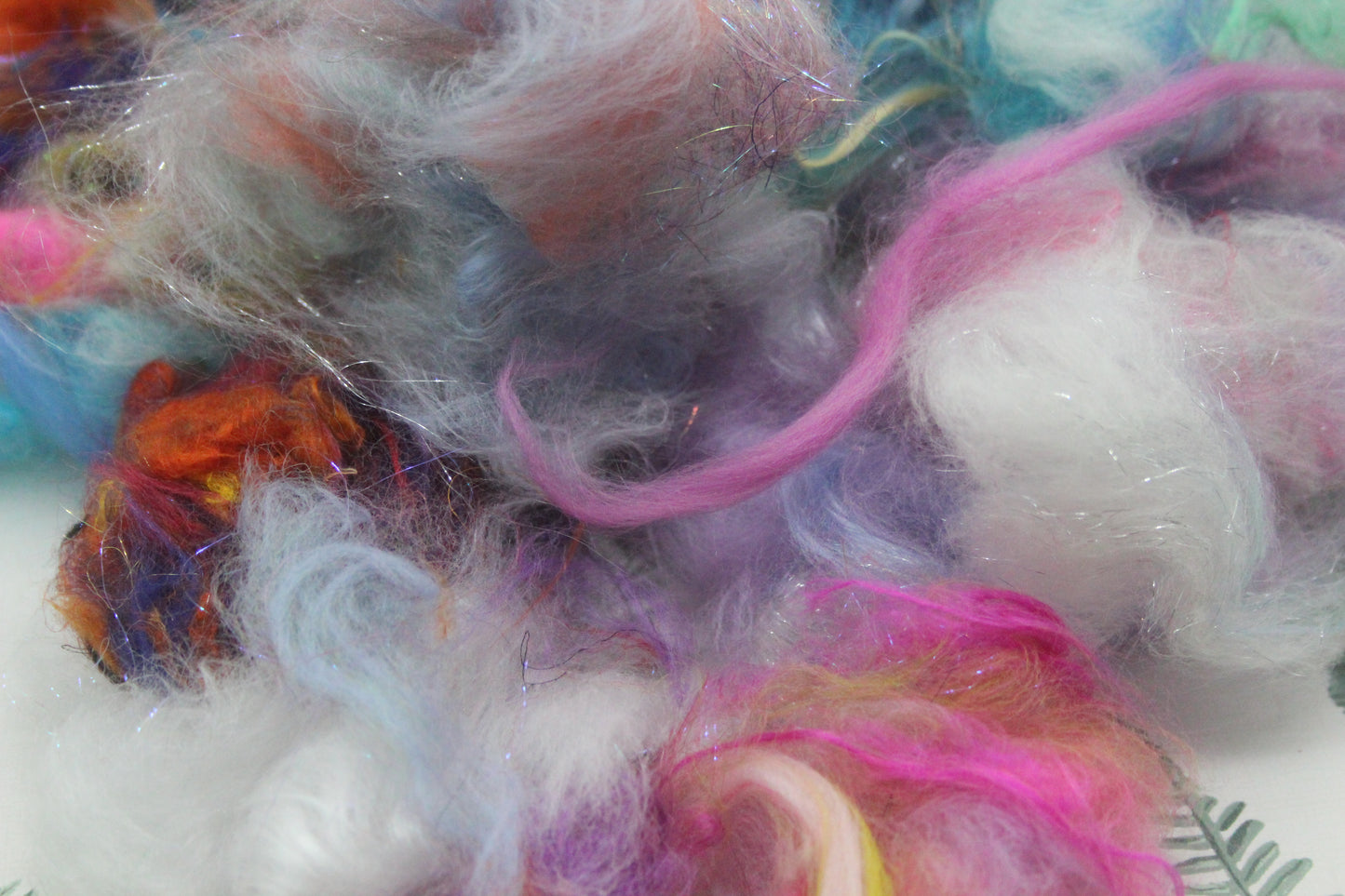 Art Batt - Yellow Peach Orange - 164 grams / 5.7 oz - Wool for felting, spinning and weaving