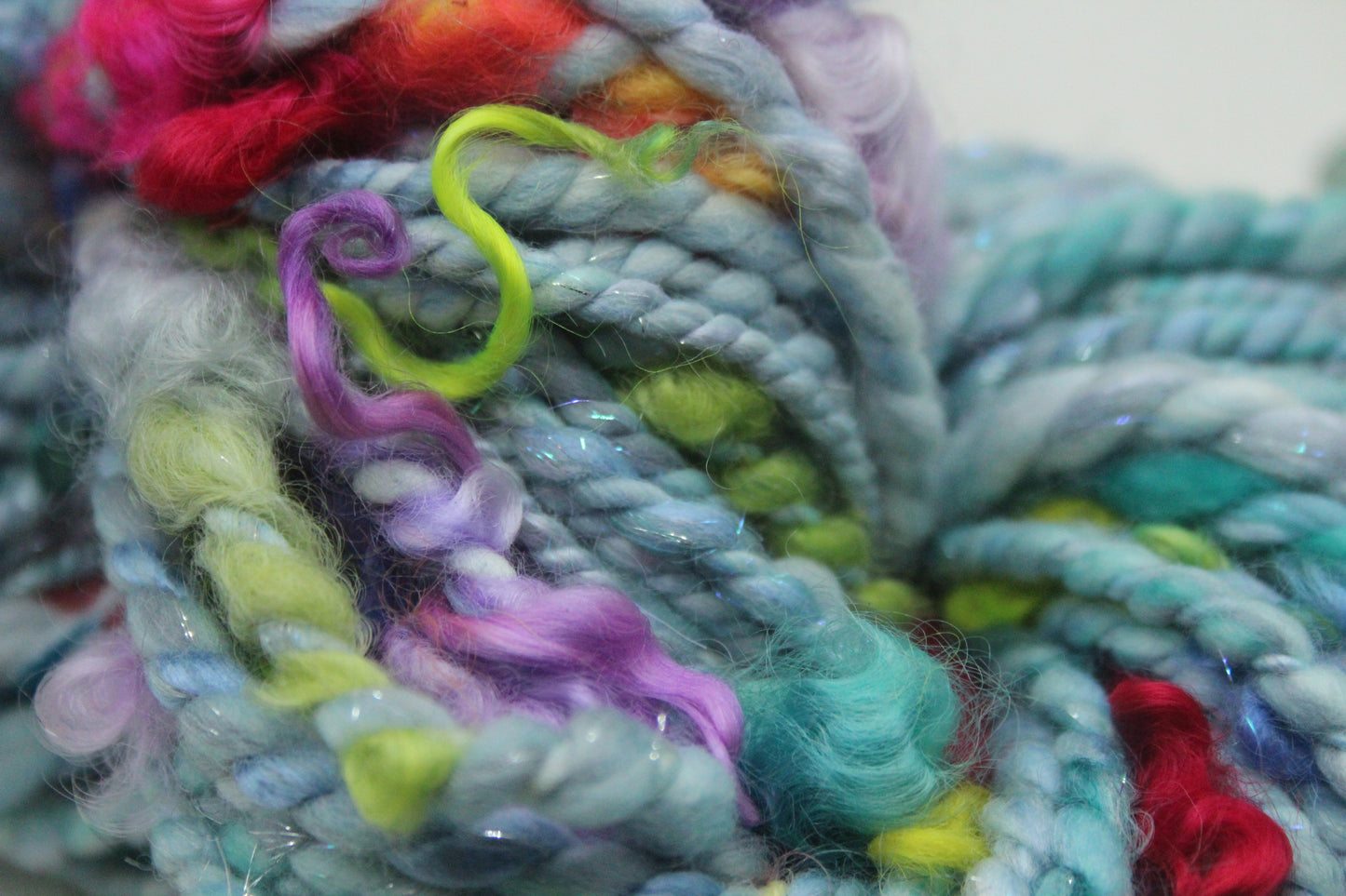 Art Batt - Yellow Pink Green Purple - Sideway Colour Change - 181 grams / 6.3 oz - Wool for felting, spinning and weaving