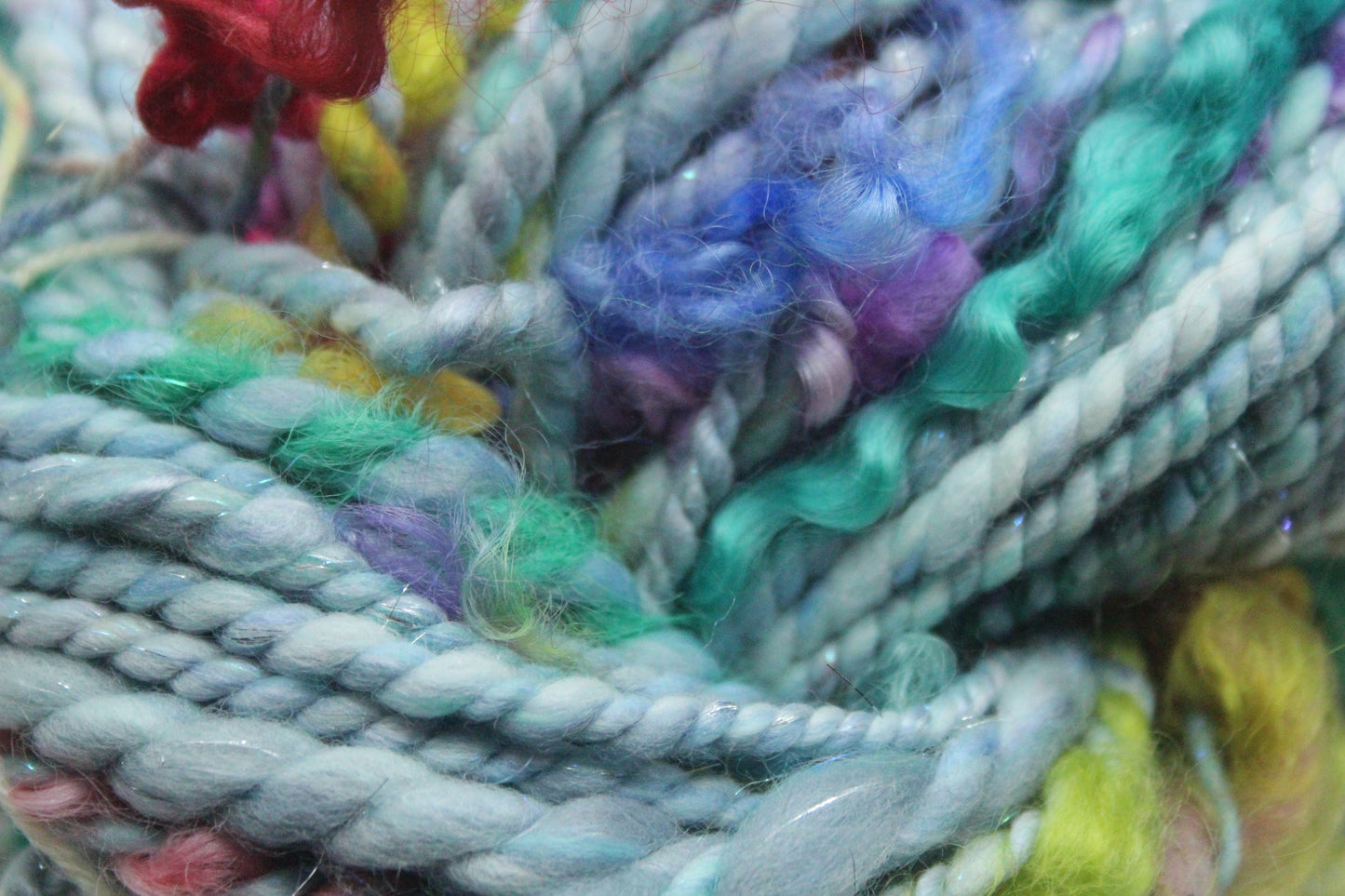 Art Batt - Yellow Pink Green Purple - Sideway Colour Change - 181 grams / 6.3 oz - Wool for felting, spinning and weaving