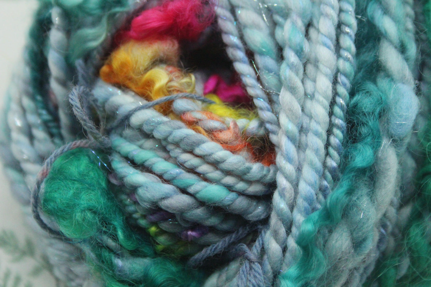 Art Batt - Yellow Pink Green Purple - Sideway Colour Change - 181 grams / 6.3 oz - Wool for felting, spinning and weaving
