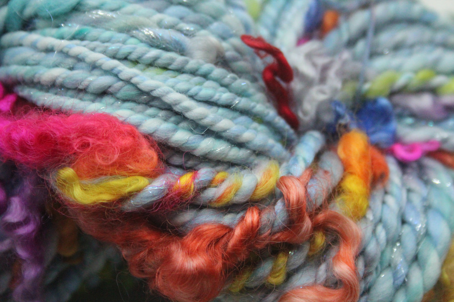 Art Batt - Yellow Pink Green Purple - Sideway Colour Change - 181 grams / 6.3 oz - Wool for felting, spinning and weaving