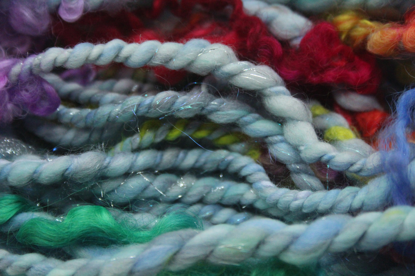 Art Batt - Yellow Pink Green Purple - Sideway Colour Change - 181 grams / 6.3 oz - Wool for felting, spinning and weaving