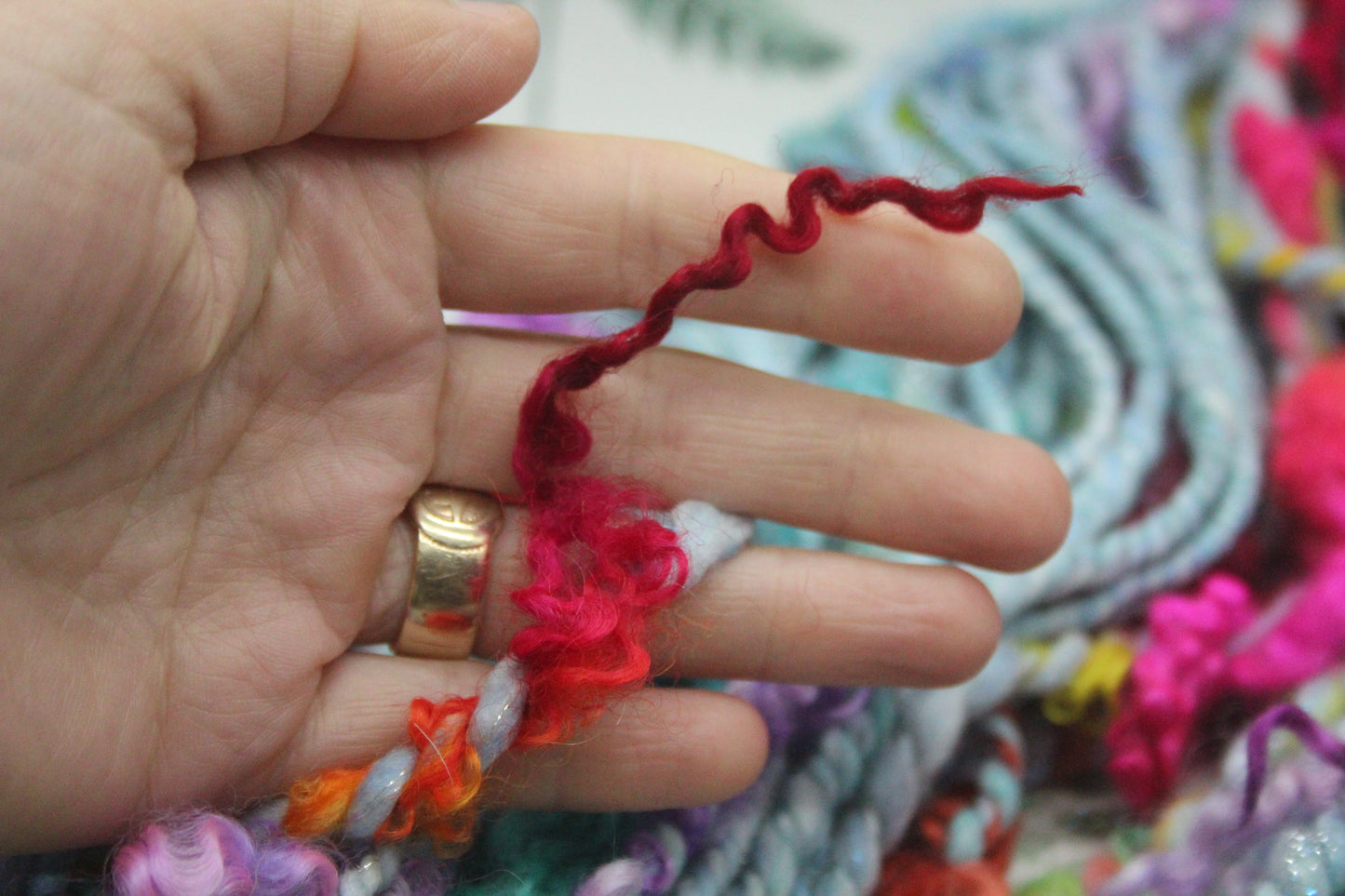 Art Batt - Yellow Pink Green Purple - Sideway Colour Change - 181 grams / 6.3 oz - Wool for felting, spinning and weaving