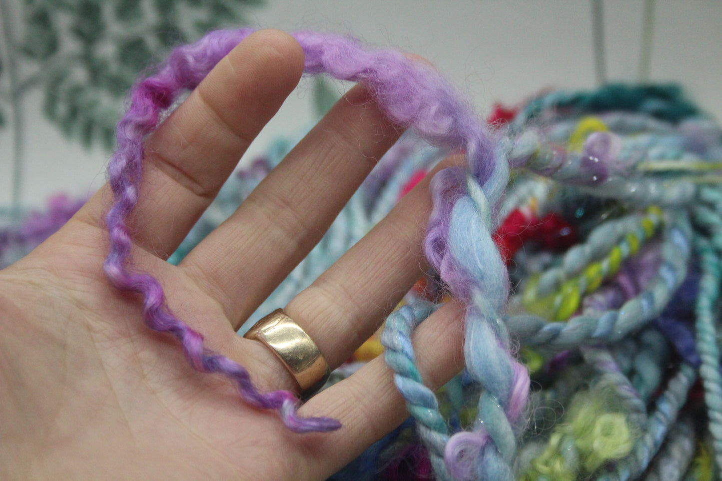 Art Batt - Yellow Pink Green Purple - Sideway Colour Change - 181 grams / 6.3 oz - Wool for felting, spinning and weaving