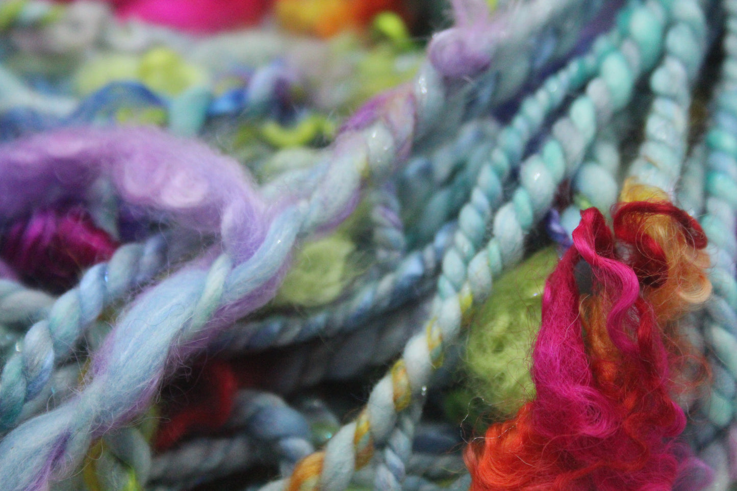 Art Batt - Yellow Pink Green Purple - Sideway Colour Change - 181 grams / 6.3 oz - Wool for felting, spinning and weaving