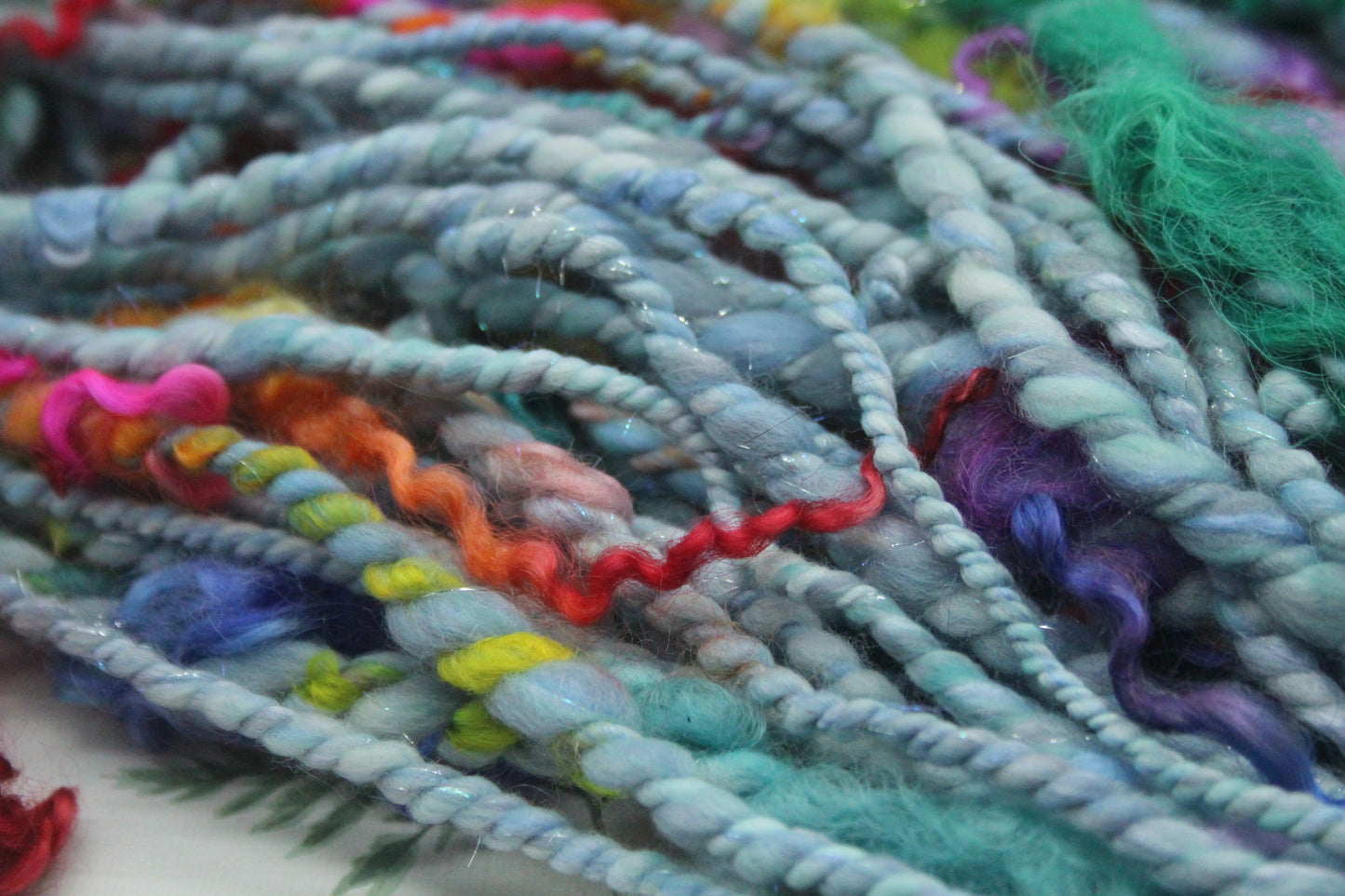 Art Batt - Yellow Pink Green Purple - Sideway Colour Change - 181 grams / 6.3 oz - Wool for felting, spinning and weaving