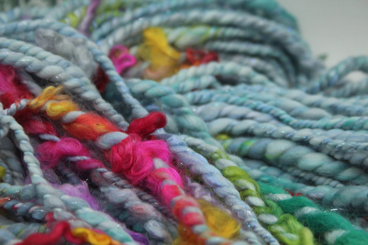Art Batt - Yellow Pink Green Purple - Sideway Colour Change - 181 grams / 6.3 oz - Wool for felting, spinning and weaving