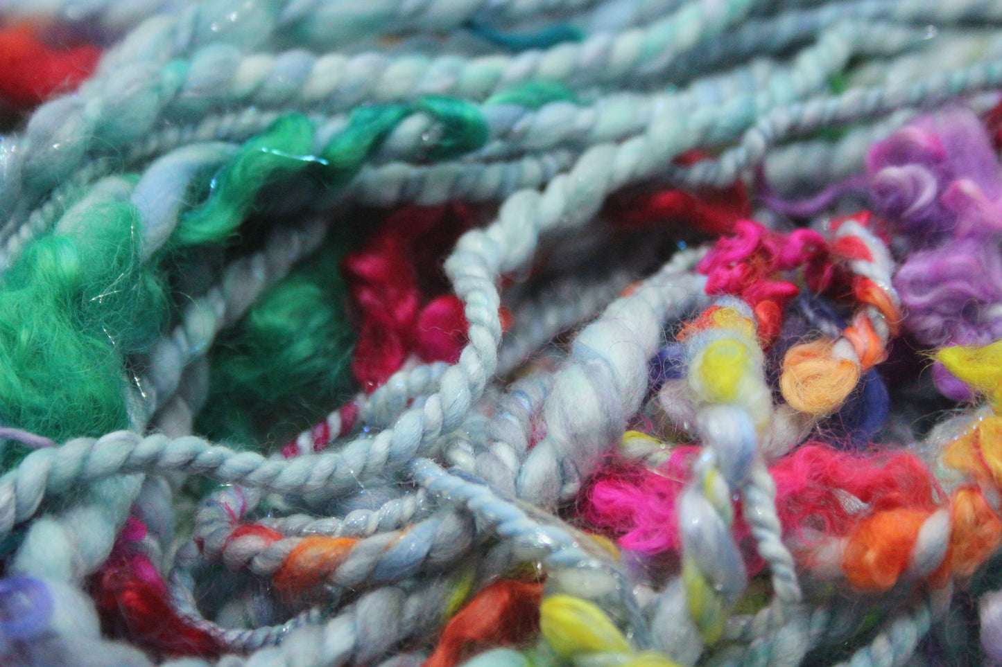 Art Batt - Yellow Pink Green Purple - Sideway Colour Change - 181 grams / 6.3 oz - Wool for felting, spinning and weaving