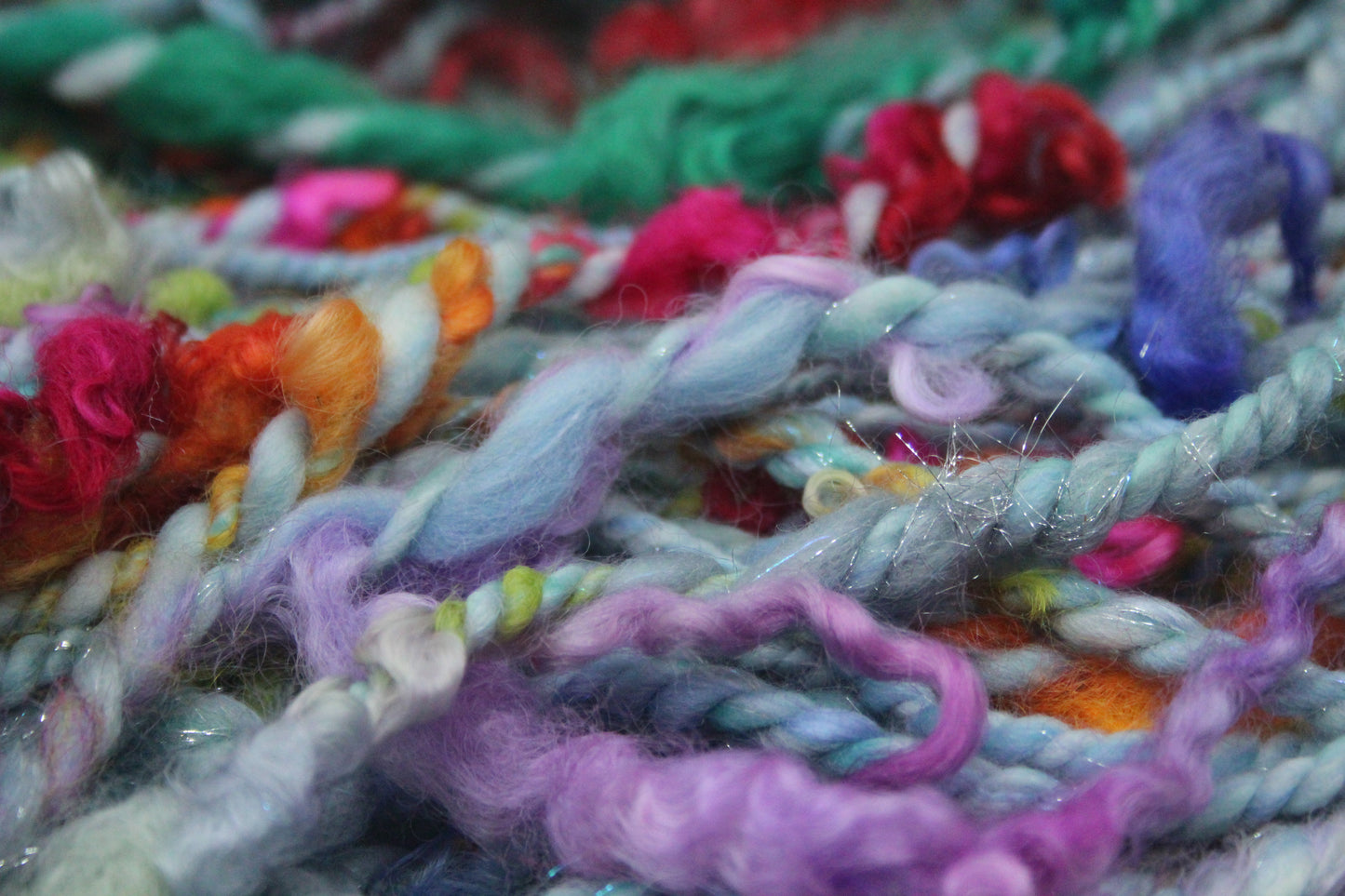 Art Batt - Yellow Pink Green Purple - Sideway Colour Change - 181 grams / 6.3 oz - Wool for felting, spinning and weaving
